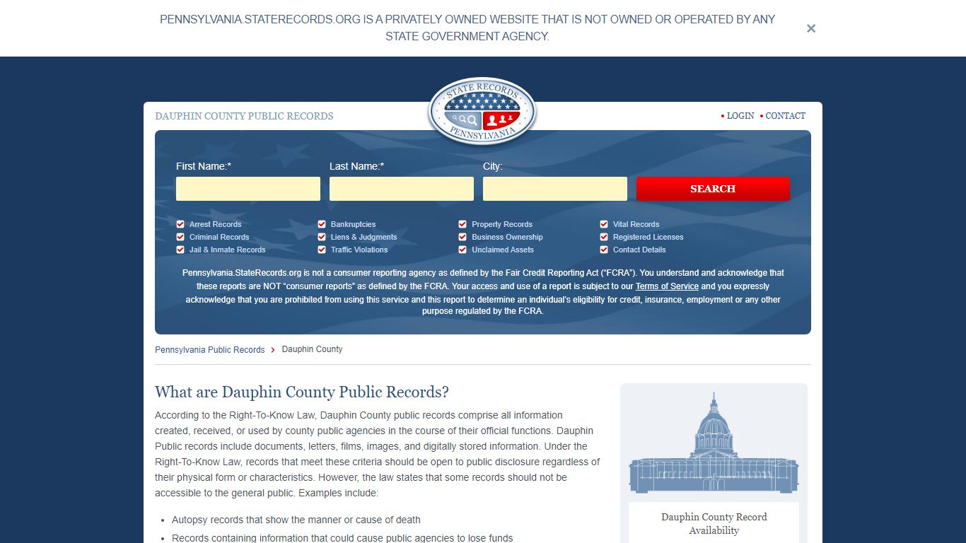 DAUPHIN COUNTY PUBLIC RECORDS - StateRecords.org